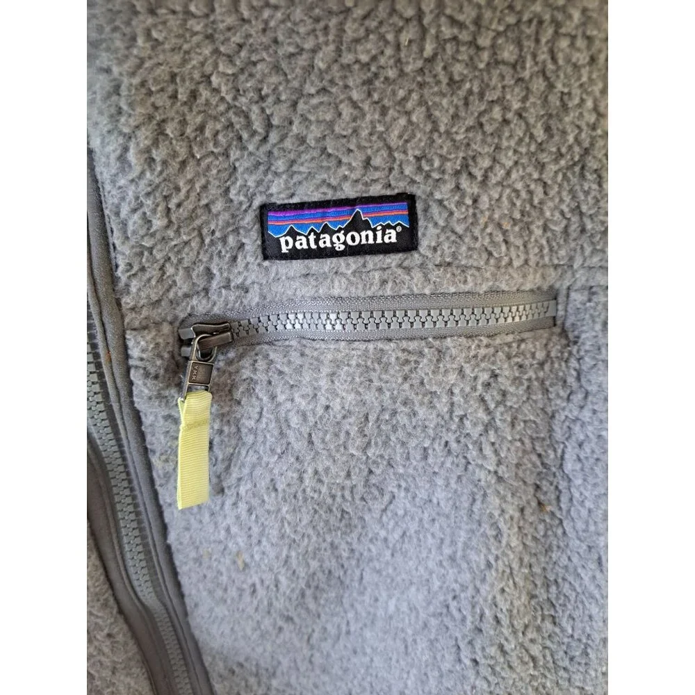 Patagonia Womens Retro Pile Jacket Gray Size Large Full Zip Gorpcore Hiking - Picture 3 of 9